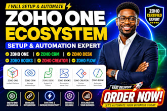 setup zoho one zoho crm zoho desk zoho books zoho creator zoho flow automation