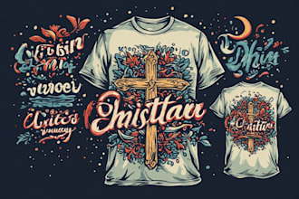 do custom typography christian church design for tshirt