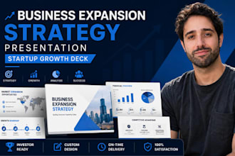 design business expansion strategy presentation, startup growth deck