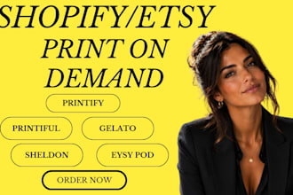 setup shopify print on demand pod with printify, printful, gelato etsy pod shop