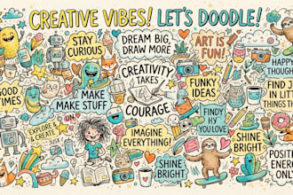 design any doodle art, doodle illustration, cartoon character, doodle pattern