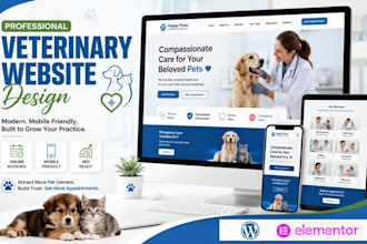 design professional veterinary hospital, animal clinic, pet care website