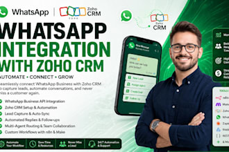 integrate whatsapp business api with zoho crm zapier using n8n make whatsapp crm