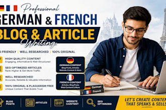 write seo blog post and article in german and french