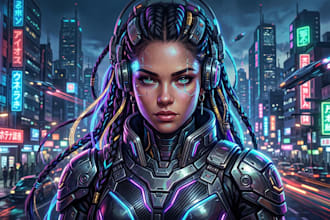 do stunning sci fi portrait art