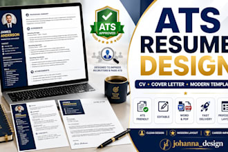 design custom ats resume CV template cover letter clean modern resume layout