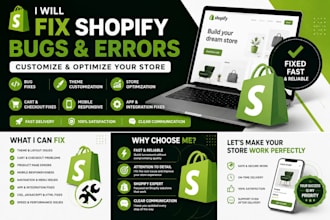 fix shopify store issues bugs errors, and customize your store
