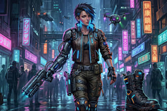 create cyberpunk character art