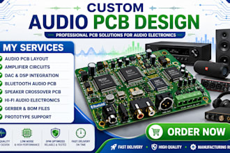 custom audio pcb design for amplifiers, dac, dsp, speakers and audio electronics