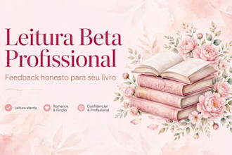 vou ler seu livro e fornecer um feedback profissional de leitura beta
