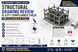 review structural drawings for permit readiness and construction