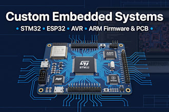 design custom embedded systems using stm32, esp32, avr or arm microcontrollers