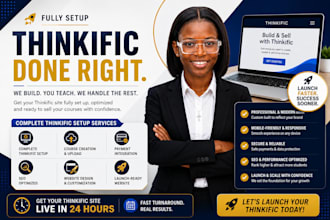 fully set up thinkfic website and launch your online course