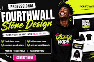 do fourthwall clothing print on demand tshirt website design hoodie merch store