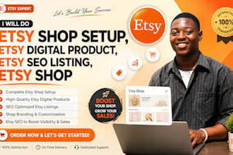 do etsy shop setup, etsy digital product, etsy SEO listing, etsy shop