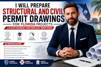 prepare structural and civil permit drawings for florida projects