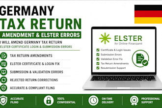 amend germany tax return elster certificate login and submission errors