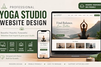 design a modern yoga studio website for your wellness business