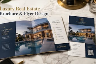 design luxury real estate brochure, flyer property marketing kit booklet design