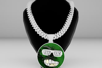design and 3d model a custom pendant for 3d printing
