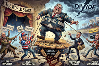 stunning digital political cartoon for political cartoon