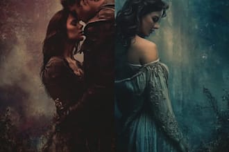 design erotic, fantasy romance book cover or ebook cover art