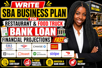write restaurant food truck business plan bank loan financial projections fast