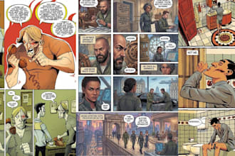 design comic book illustration, superhero comic strip comic book manga comic