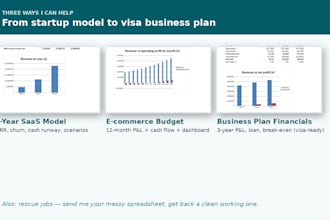 create business plan financials and a 3 year financial forecast
