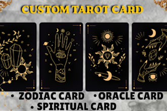 draw custom tarot card illustrations, zodiac card oracle card spiritual card art