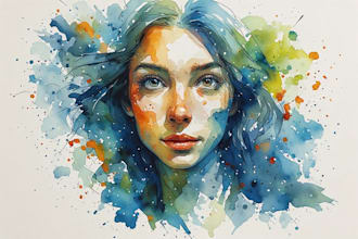 draw watercolor portrait painting photo watercolor portrait