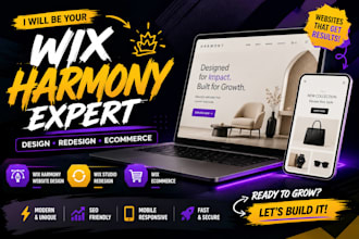 be your wix harmony expert for website design, wix studio redesign wix ecommerce