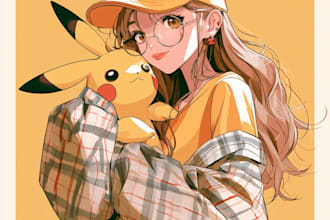 draw japanese anime character illustration and manga art