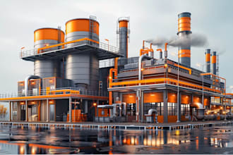 construct 2d warehouse complex,industrial factory exterior