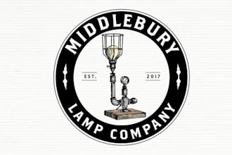 design monogram custom industrial lamps logo