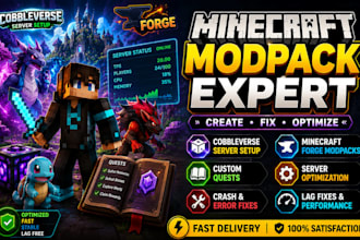 create fix optimize minecraft modpack cobbleverse server, quest, minecraft forge