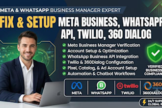 fix setup meta business verification whatsapp business api twilio 360 dialog
