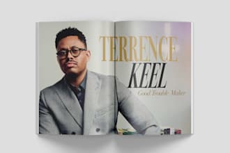 design a premium magazine or editorial publication