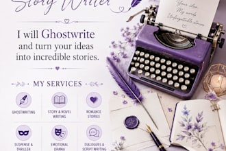 ghostwrite your romance novel and fiction story