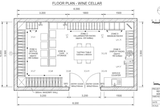 design a professional wine cellar floor plan and storage layout
