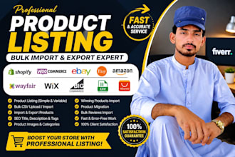 bulk import and export products on shopify, woocommerce, etsy, ebay, wayfair,wix