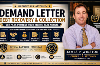 draft a demand letter for debt recovery collection or legal notice