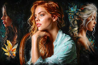paint a replica of any painting in oil free shipping