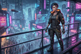 design cyberpunk character, original character design