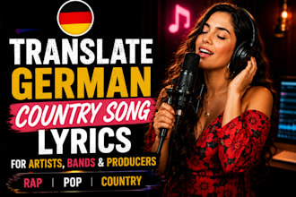 translate german song lyrics for country music, bands, producers and singers