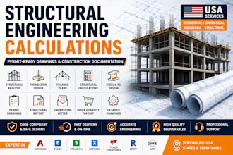 provide structural engineering calculations and permit ready drawings for USA