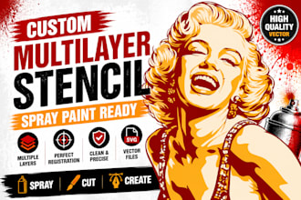 design custom stencil vector for spray paint cnc and cricut