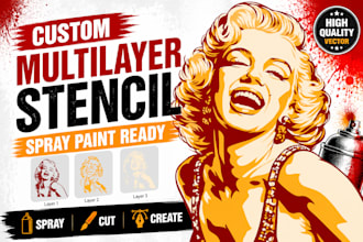 design custom stencil vector for spray paint cnc and cricut