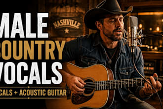 record male country vocals with acoustic guitar for your song