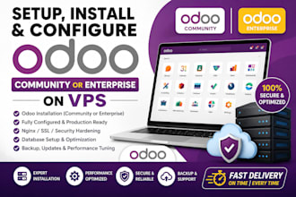 setup, install and configure odoo community or enterprise on vps